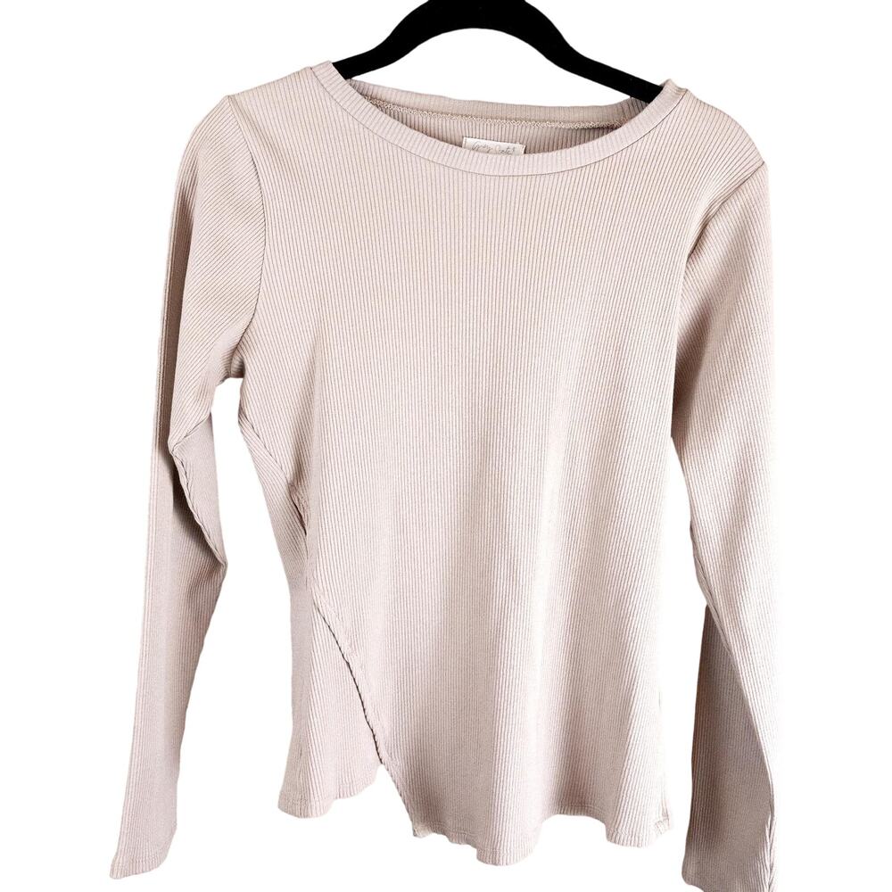 Grey State Ribbed Pullover Beige Sweater 3